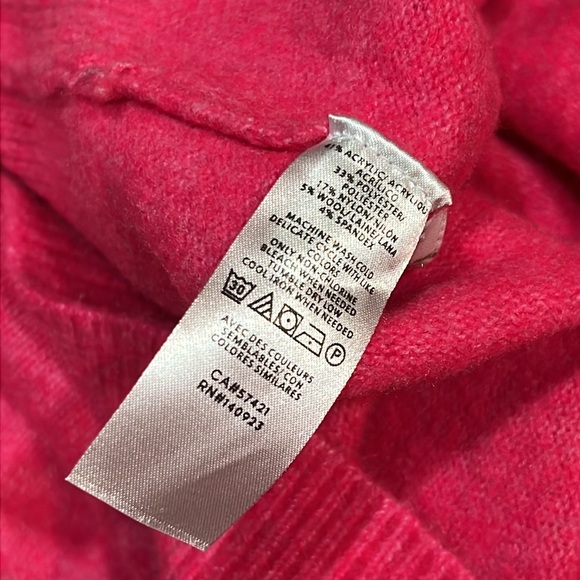 LOFT shimmer Star v neck wool blend sweater women’s sz M - Picture 7 of 10